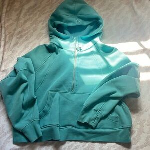 Teal Lululemon scuba hoodie quarter zip
